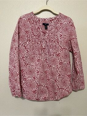 GAP Rose-Pink & White Floral V-Neck Tunic